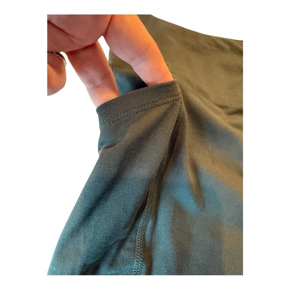 RISE High Waist Biker Shorts - Driven Compression Lotus Jersey Dark Green Shortp - Picture 4 of 13